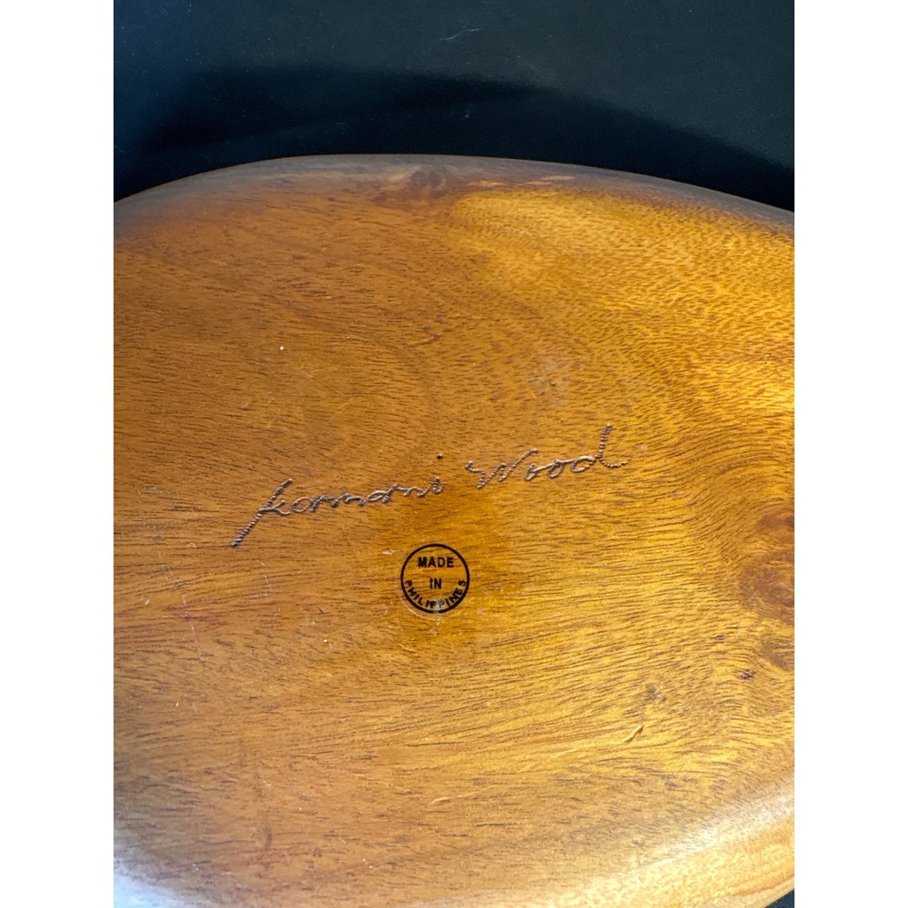Lomano Wood Pineapple Shaped Divided Serving Tray Dish Made in Philippines - Picture 3 of 8